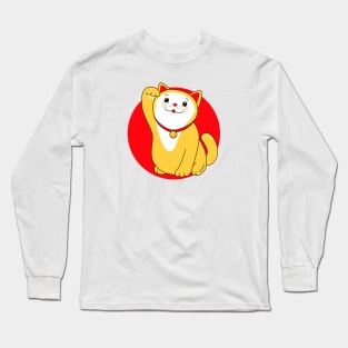 Manekineko Lucky Cat - Wealth Long Sleeve T-Shirt